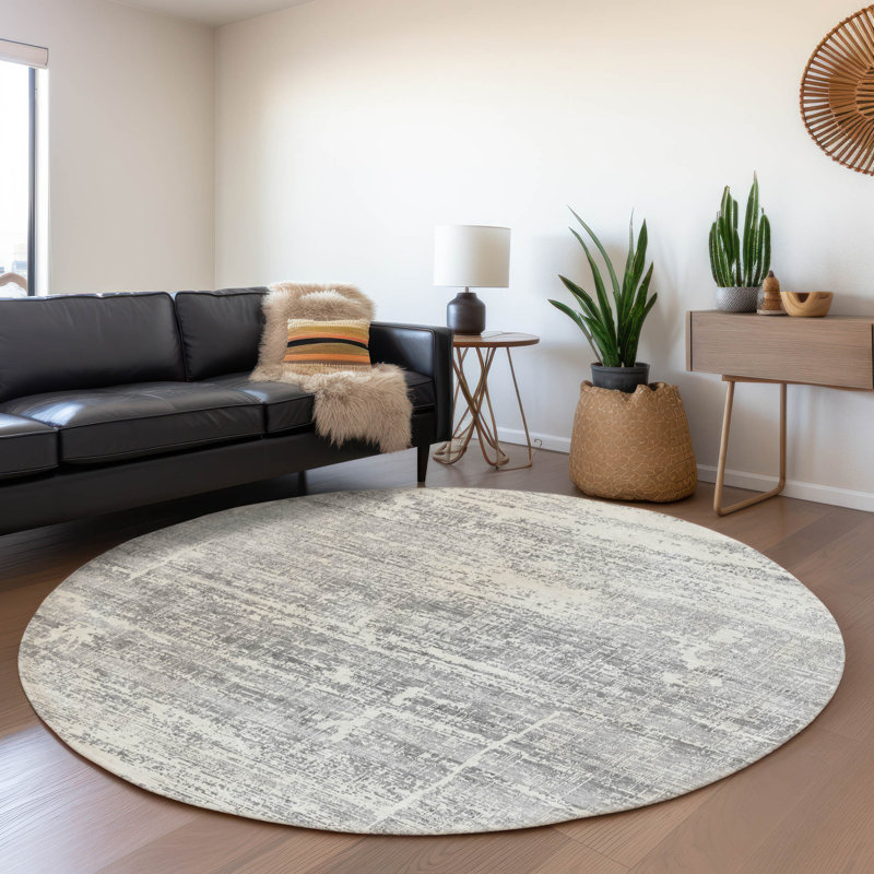 Mahaney Abstract Indoor Rug, Round 8'