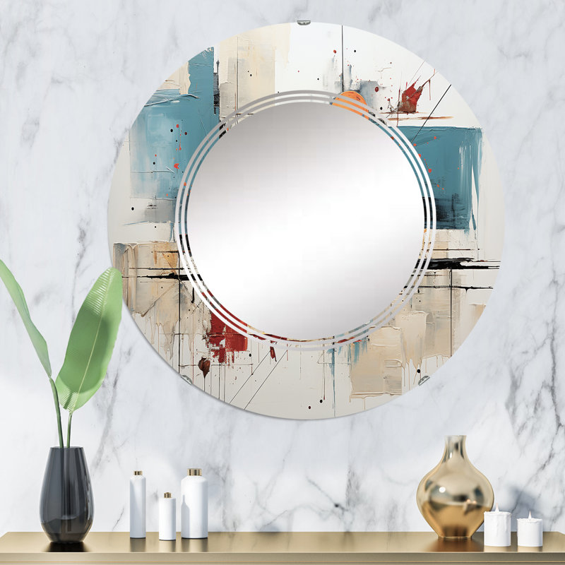 Poltier - Miroir mural moderne rond, 32 po x 32 po