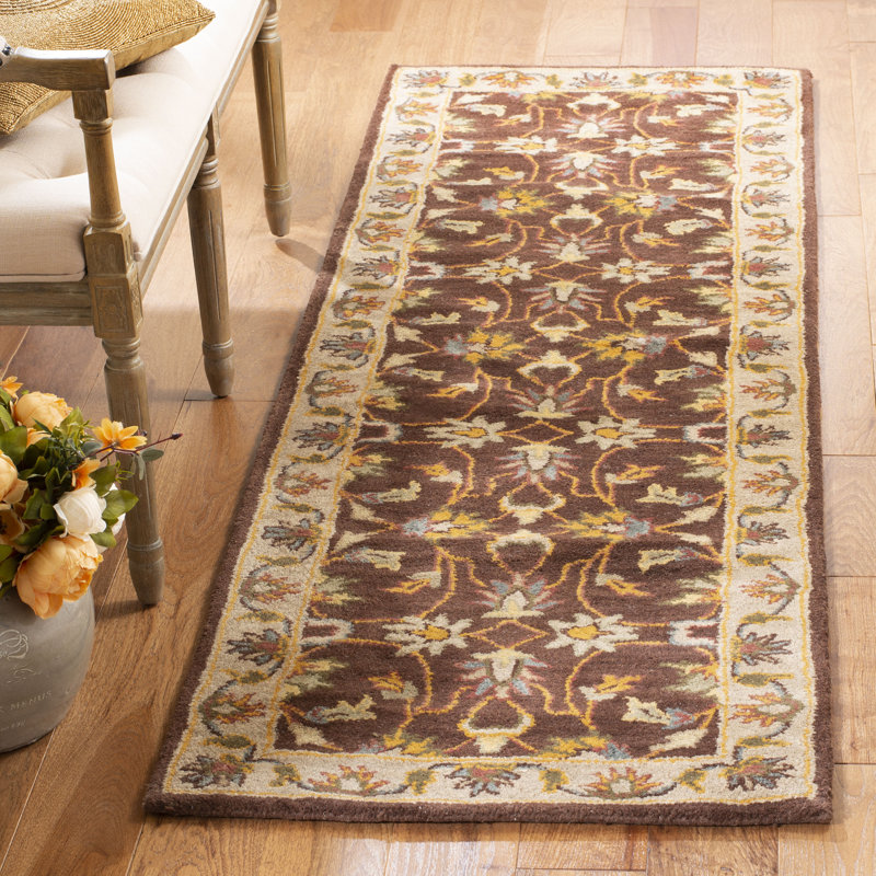 Cranmore Hand Tufted Wool/Cotton/Latex Oriental Rug in Brown/Ivory, Runner 2'3" x 12'