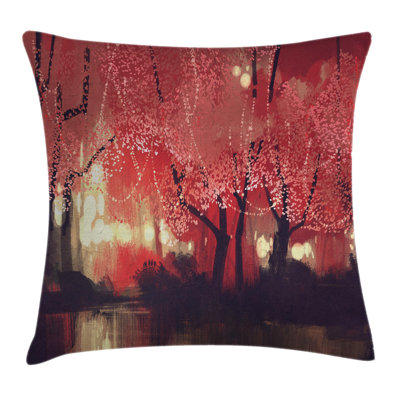Nature Throw Pillow Case Charming Mist Forest Square Cushion Cover 18 Inches -  Ambesonne, min_27051_18X18