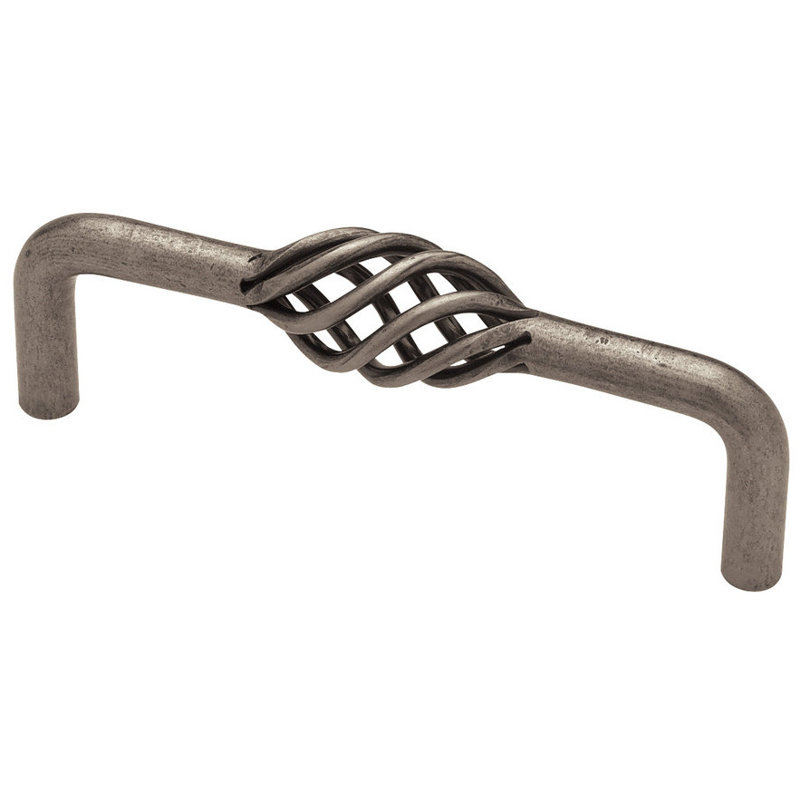 Poignée cage en fer forgé 3-3 / 4 "étain antique