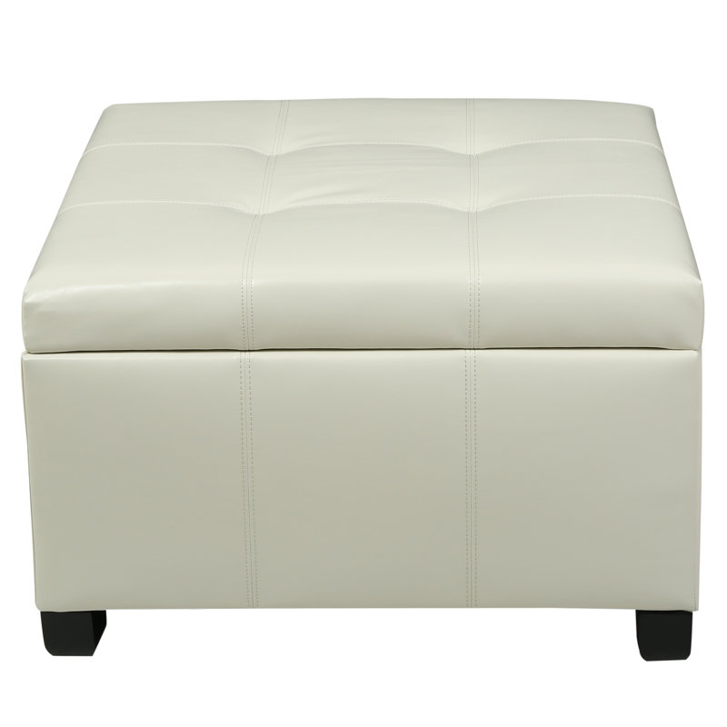 Isabeth Upholstered Ottoman, Ivory 