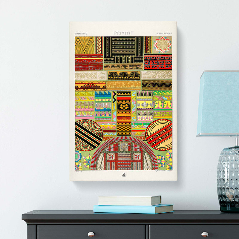 Primitive Patterns - Wrapped Canvas Print, 50cm H x 35cm W x 3cm D