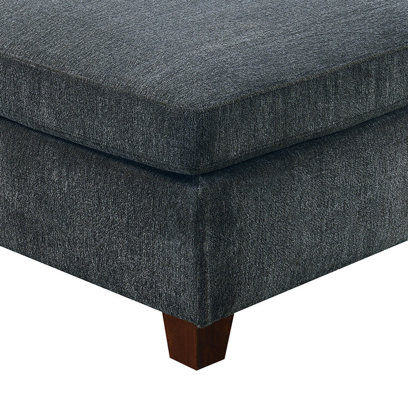 3 pièces en gris modulaire: chaises en tissu de chenille et base en bois 3 pièces: sièges de luxe avec structure