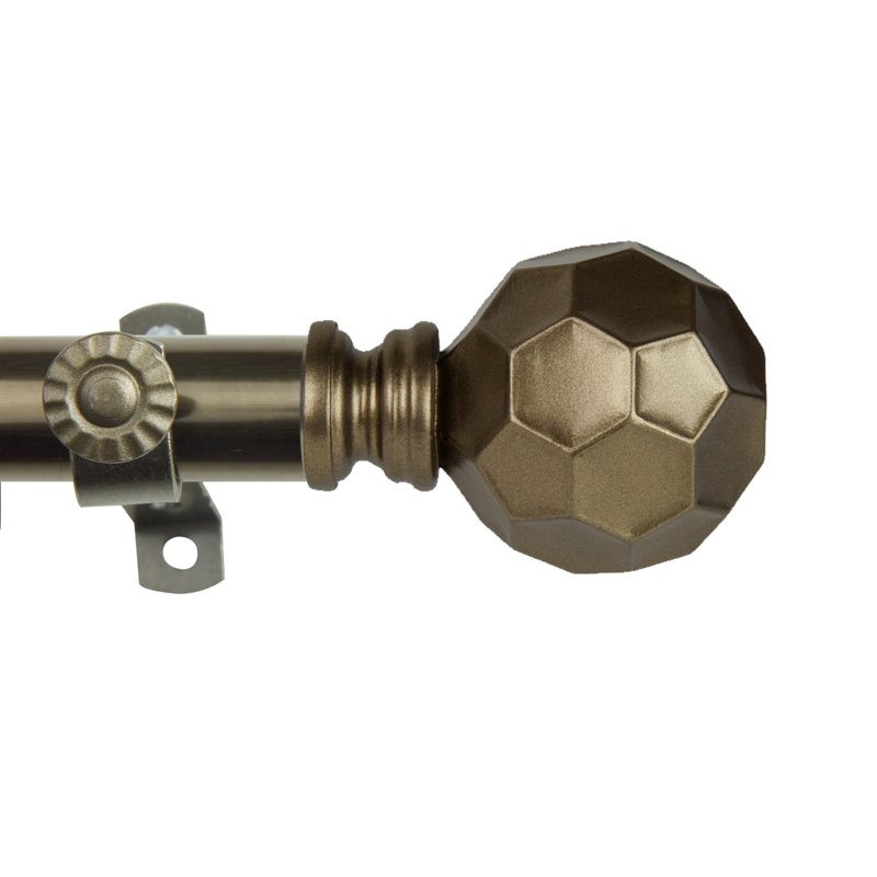 Tringle à rideau simple Campanella, Laiton antique, 48” – 84”