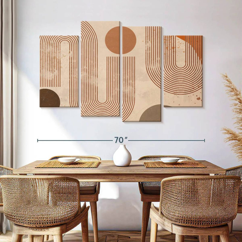 Abstract Boho 4 Pieces, 42" H x 68" W x 1.25" D