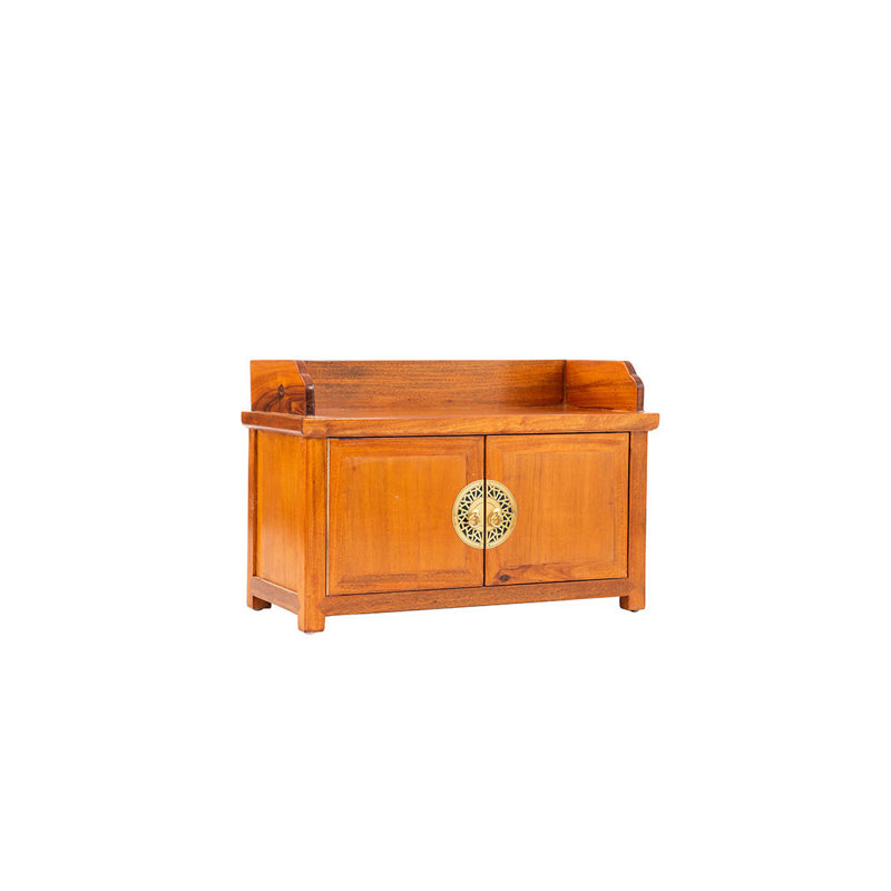 Banc de rangement pour 6 paires de tabourets à langer en bois massif, Brun