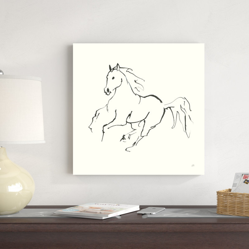 «Line Horse III» par Chris Paschke, reproduction d'art sur toile tendue, H 20 po x l 20 po