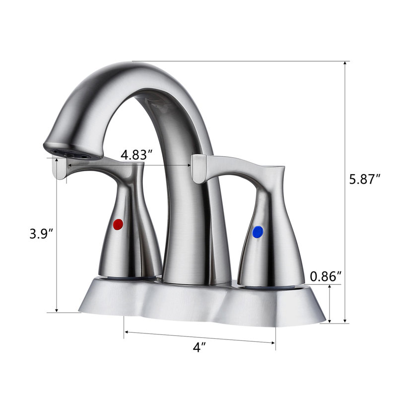 Bathroom Sink Faucet with Pop-Up Drain and 2 Handles, Brushed Nickel