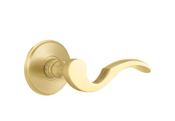 Emtek Privacy Interior Mortise w/ Watford Rosette & Cortina Lever, Left, Satin Brass