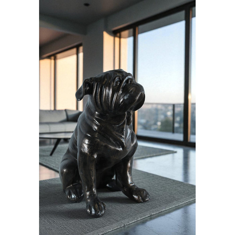 Statue bouledogue en aluminium Nifao