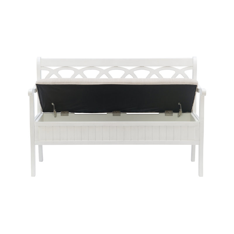 Banc de rangement à couvercle rabattable Filton, Blanc cassé