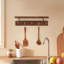 Tablette murale en bois massif avec crochets en laiton - Portemanteau fait à la main pour entrée, salon, salle de bain, chambre à coucher, cuisine - Solution de rangement élégante-1511624897