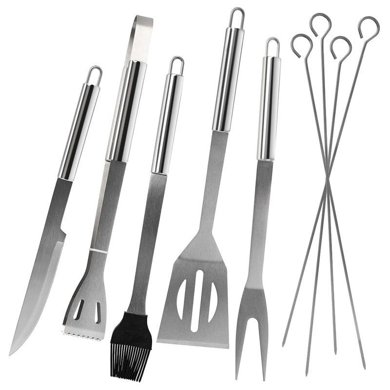 9 pièces d'accessoires de barbecue, outils pour ensemble de barbecue, matériau en acier inoxydable, ensemble d'outils pour barbecue