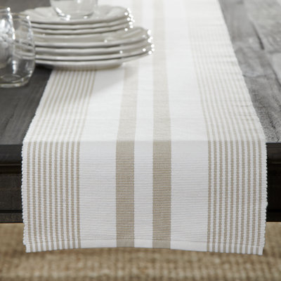 Chemin de table rayé 100% coton