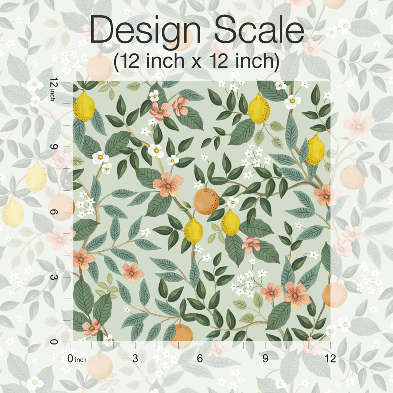 Citrus Grove Peel & Stick Wallpaper, Green/Yellow