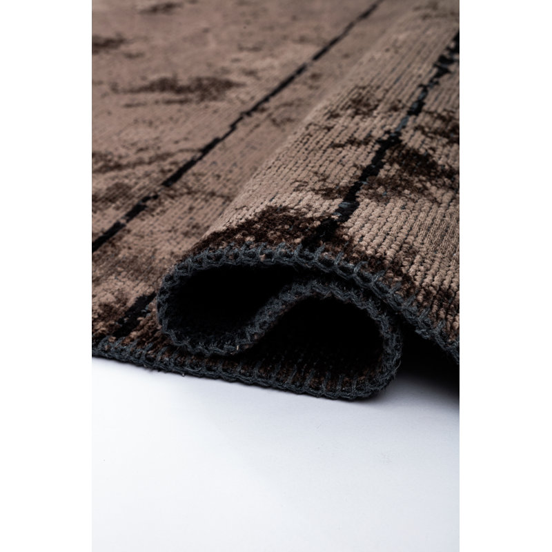Rapture Black Brown Luxury Area Rug, Rectangle 7'10" x 11'2"