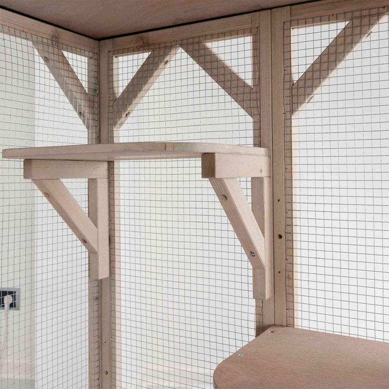 Outdoor Catio de TRIXIE ‑ enclos pour chat de type maisonnette avec toit, grand parc pour courir et plateformes