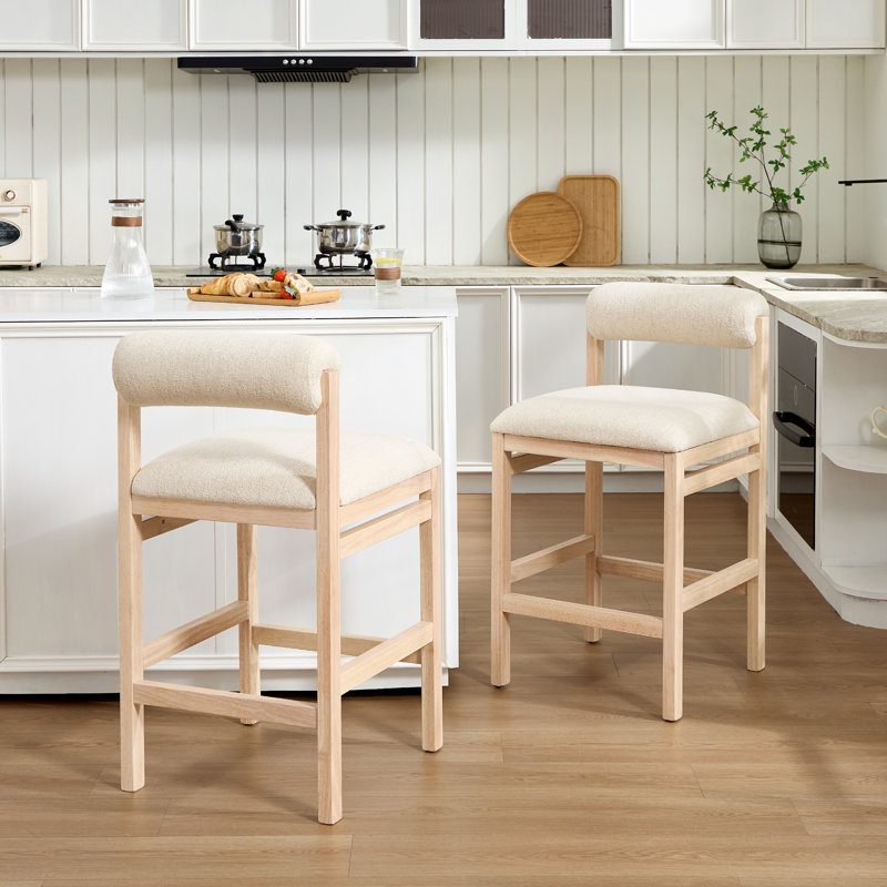 Tabouret de comptoir Albia Modern Farmhouse, Beige
