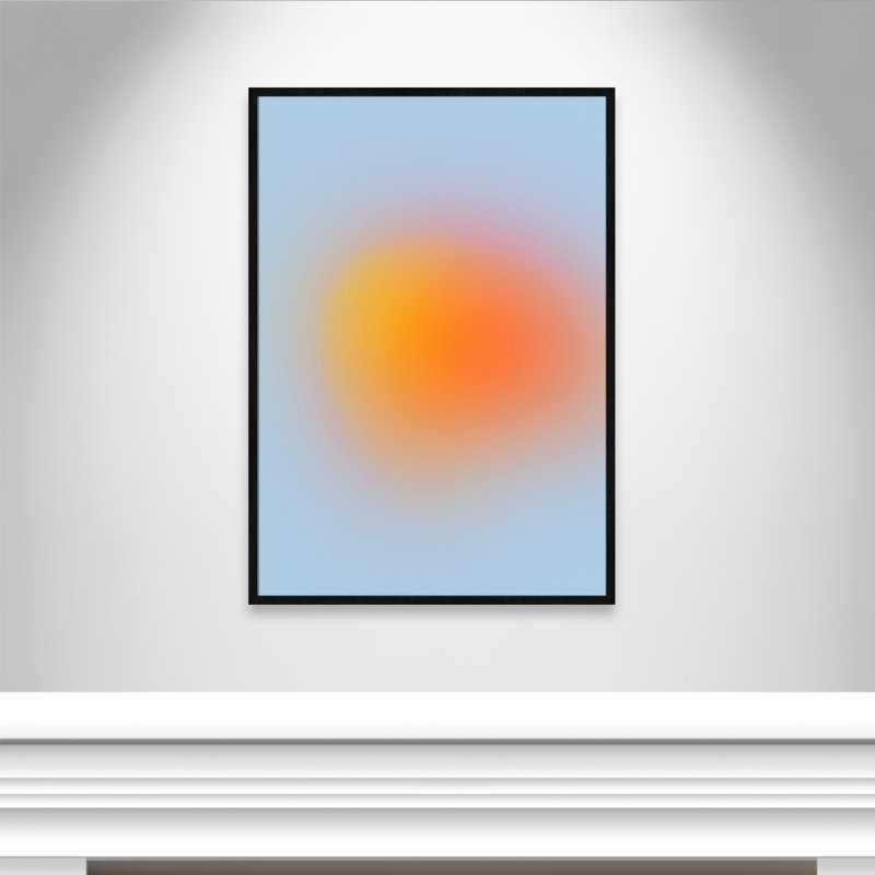 «Neon Orange Glow Print» par My Mind, Cadre mince noir sans cadre, H 41,5 po x l 29,5 po x P 1,25 po