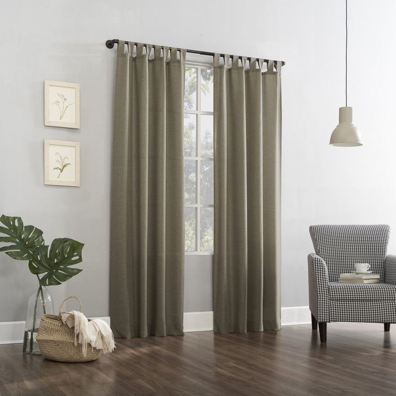 Panneau de rideau simple semi-transparent en polyester Brekke, Orge, L 40 po x L 84 po