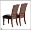Table de salle à manger classique Majestic Classic et 4 chaises d'appoint, ensemble 5 pièces brun avec base piédestal et revêtement en similicuir