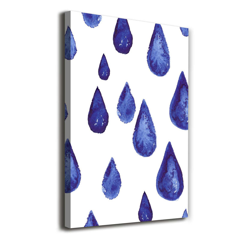 Blue Drops - Wrapped Canvas Print