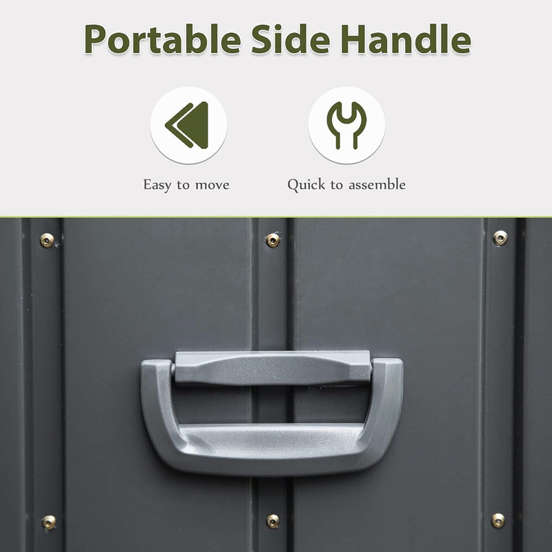100 Gallon Outdoor Patio Cabinet - Dark Gray, Waterproof, Lockable For Cushions, Pillows, Garden Tools With Structure Material Large Deck Storage Cart Gallon, Gray Tools, Stable Feature Quality