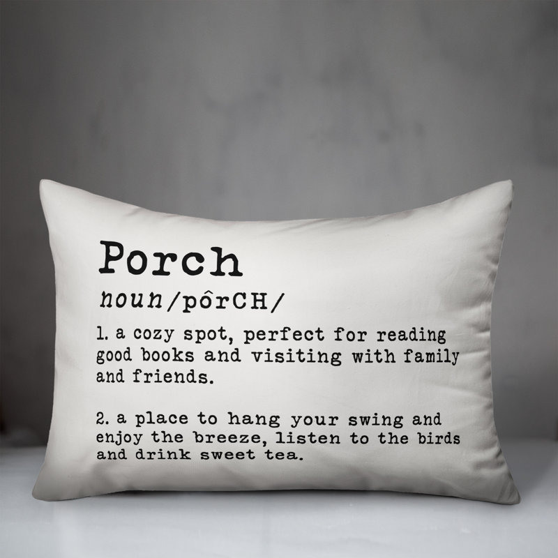  Housse et insert pour oreiller rectangulaire d'extérieur Porch, Blanc cassé / noir