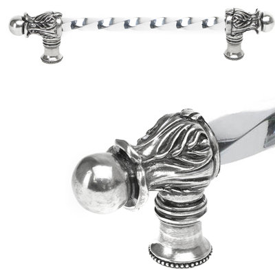 Acanthus 22 inches c.c. with 3/8 twist bar long pull Romanesque style in Chalice
