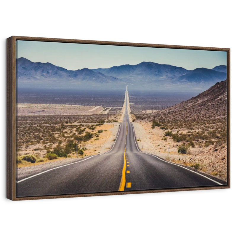 Death Valley Endless Road, 46" X 31", Floating Frame Walnut