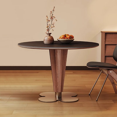 Table de salle à manger noire en pierre frittée