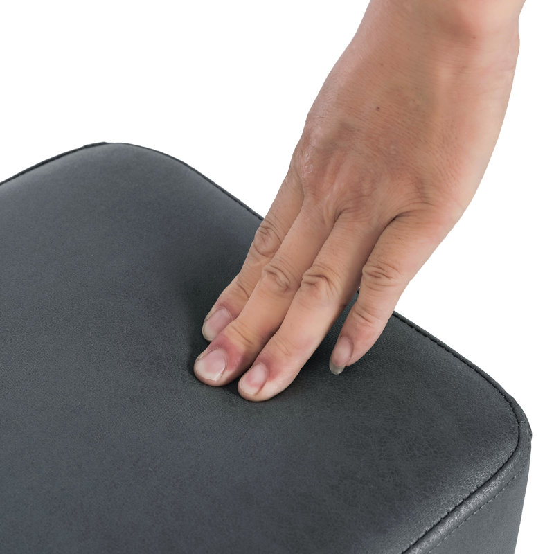 Upholstered Ottoman, Dark Grey