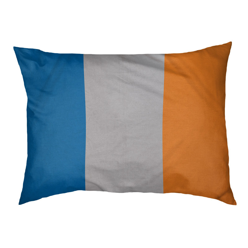 Coussin Designer, Moyen (L 18 po x l 28 po), Bleu / Argent / Orange