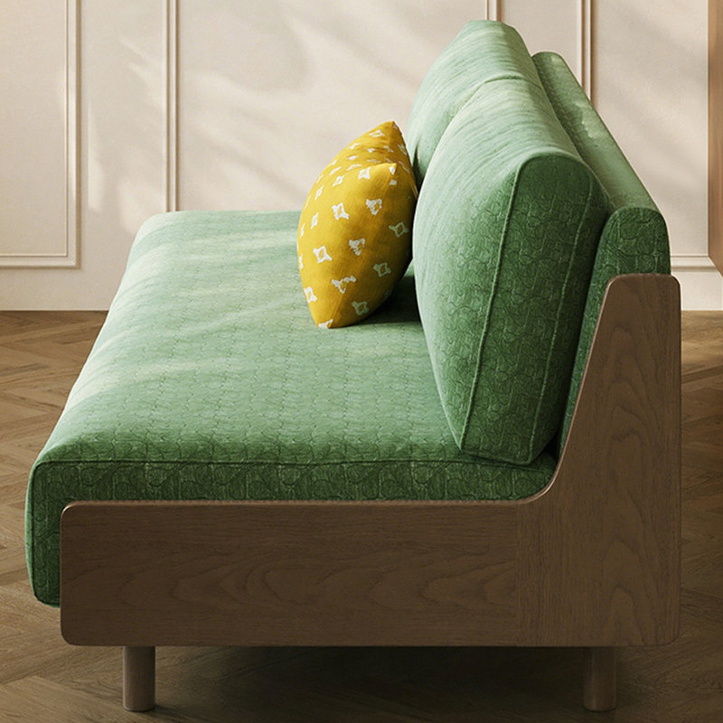 Causeuse 59,06 po en mélange de lin vert avec coussins décoratifs, H 33,46 po x l 59,06 po x P 33,46 po, 2