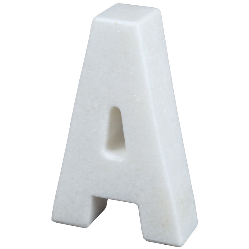 Modern & Contemporary Marble Bookend, Off-White
