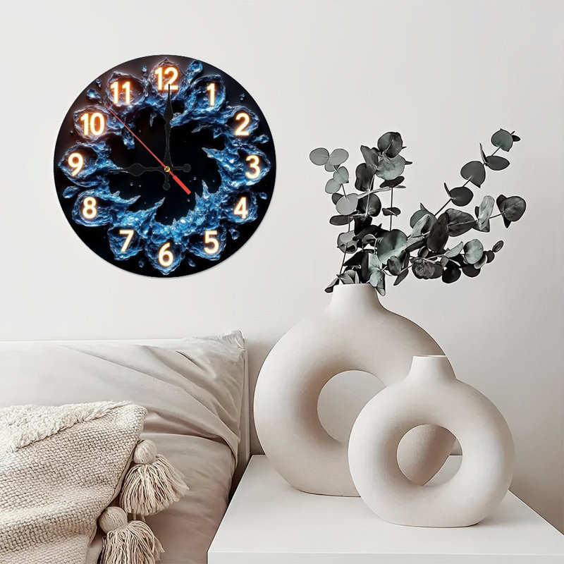 Horloge de glace avec chiffres lumineux