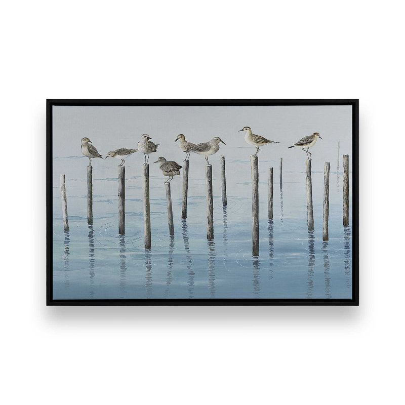 «Noonday Escapade», reproduction sur toile, Cadre flottant noir satiné, H 34 po x l 50 po x P 1,75 po
