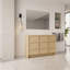 Meuble-lavabo autoportant 48 po (46-7 / 8 po) et 3 portes d'armoire à fermeture en douceur, contreplaqué, chêne Dune (KD-PACKING)