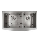 Courchevel Stainless Steel 36" L x 21" W Double Basin Undermount Kitchen Sink with Basket Strainer