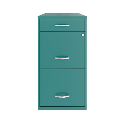18" 3-Drawer Modern Metal Organizer File Cabinet