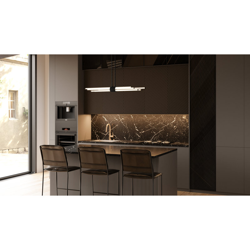 Lustre linéaire intégré Alarcon, Noir mat