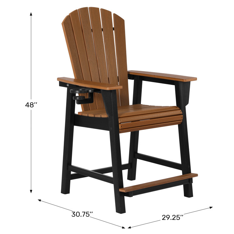 Fauteuil à hauteur de comptoir Kevin Adirondack, blanc, Gris / Blanc, 23.5"