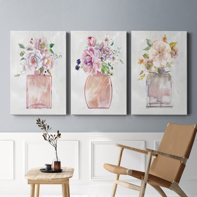 «Fragrance Of Summer I», ensemble de 3 reproductions d'art sur toile tendue