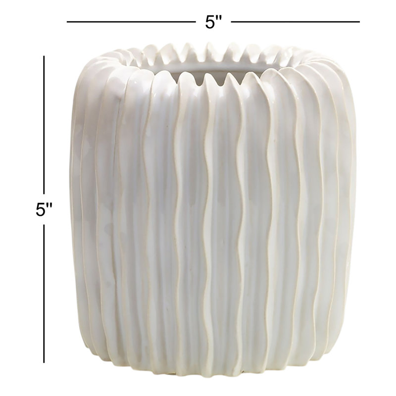 Waikiki White 5" Ceramic Table Vase