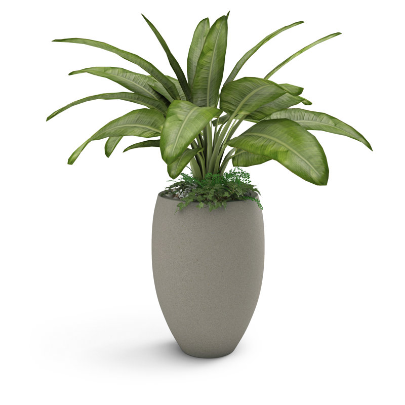 Brandy Concrete Planter, 23" H x 18" W x 18" D, Dover Blue