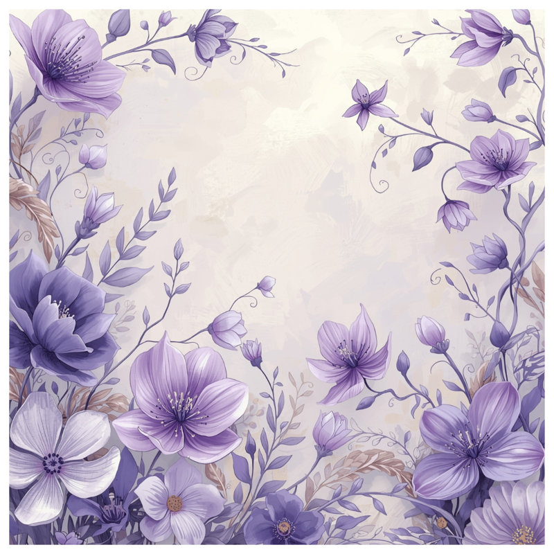 Édredon mauve à motif floral, Très grand lit