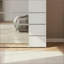 Système d'organisation modulaire avec miroir, 5 unités personnalisables | Blanc | Bois