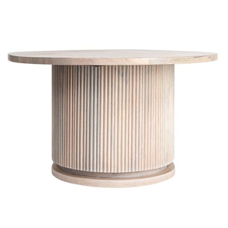 Table basse ronde à piédestal Octavia, Naturel