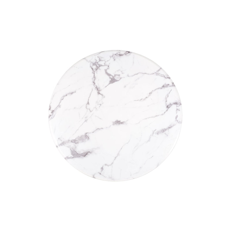 Degas Round Faux Marble Top Metal Base Dining Table